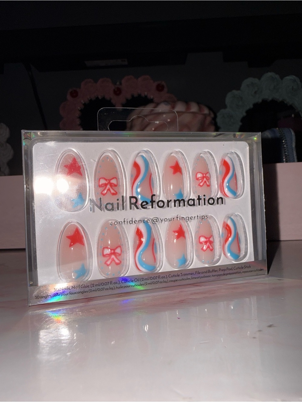 Nail Reformation Red & Blue Wave Fourth of July Themed Press-On Nails - Women - Picture 3 of 5